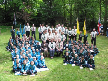 Pam in attendance at the 'Scouts Own Ceremony' on her groups 60th Anniversay Camp at Chalfont Heights in 2005