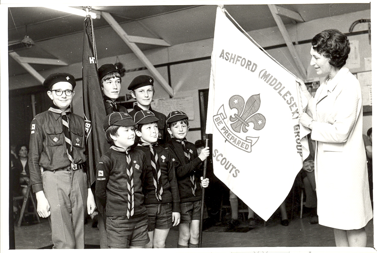 Pam with 8th Ashford's Scout Colours.